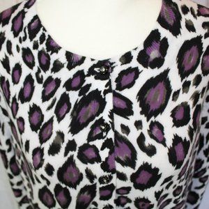 Nordstrom Foxcroft Classic Animal Print Cardigan